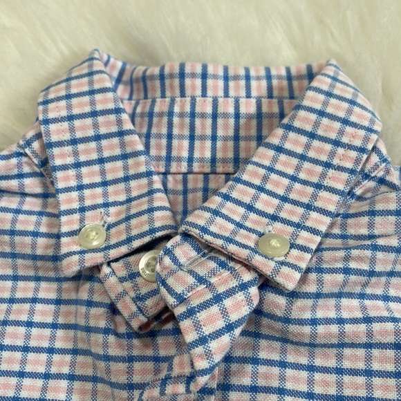 Vineyard Vines Boys Pink Blue Plaid Whale Button Down Long Sleeve Shirt 3T - Picture 3 of 8